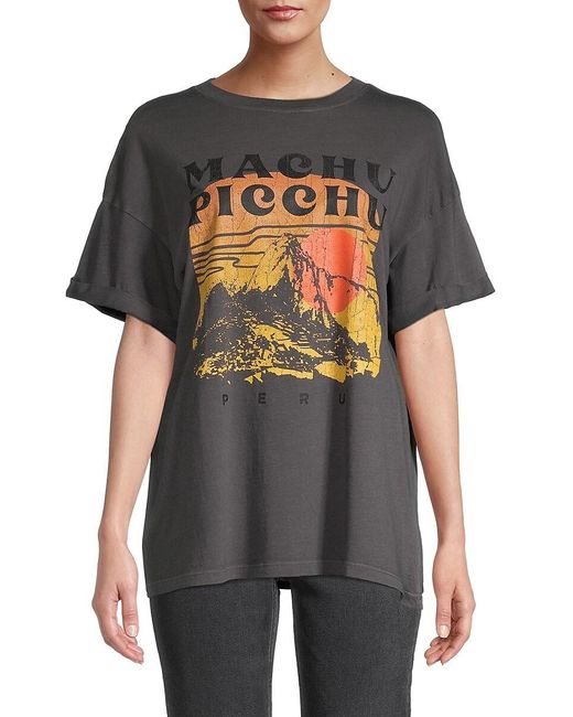 Girl Dangerous Machu Picchu Graphic Oversized Tee in Gray Lyst