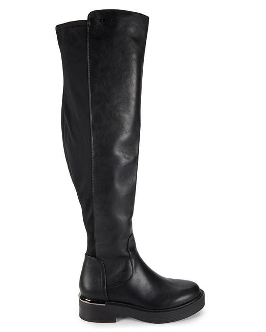 DKNY Winsloe Platform Over The Knee Boots in Black Lyst UK