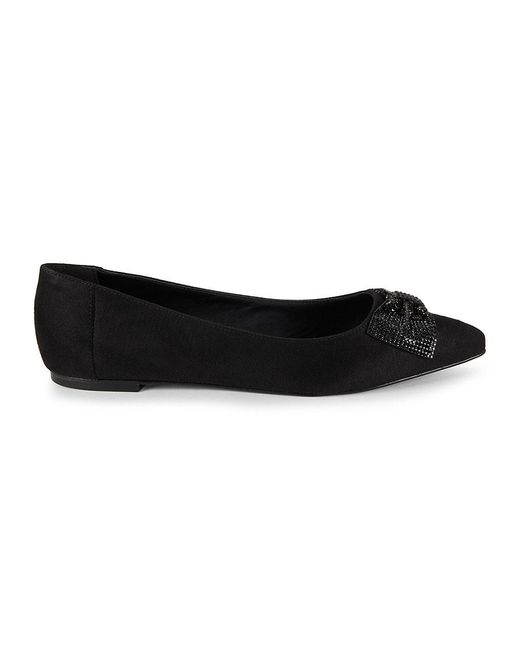 Saks Fifth Avenue Black Sutton Embellished Bow Ballet Flats