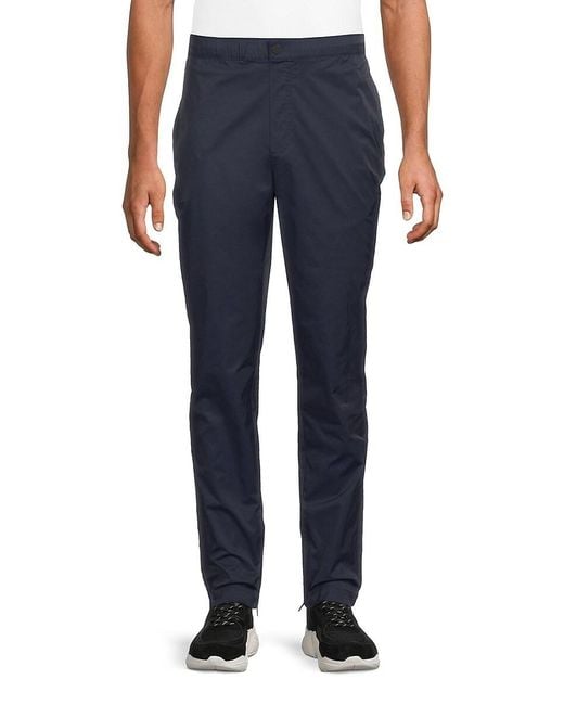 Onia Blue Flat Front Zip Cuff Pants for men
