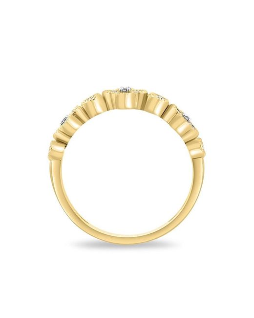 Effy Metallic 14k Yellow Gold & 0.49 Tcw Diamond Clover Ring