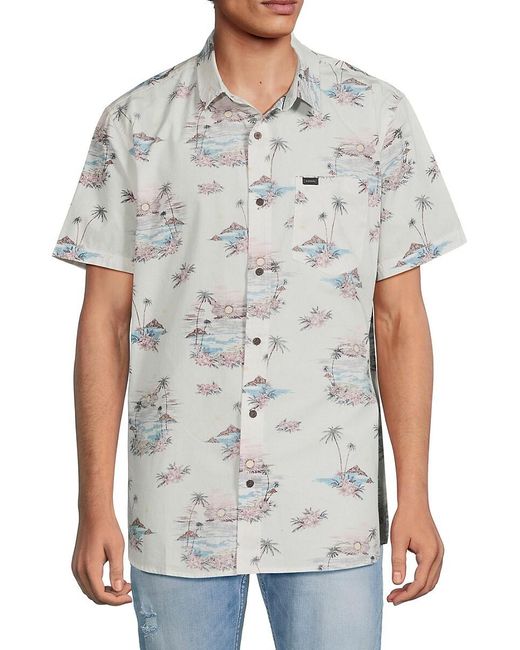 Rip Curl Gray Beach Print Shirt for men