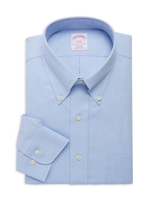Solid Dress Shirt in Blue for Men 