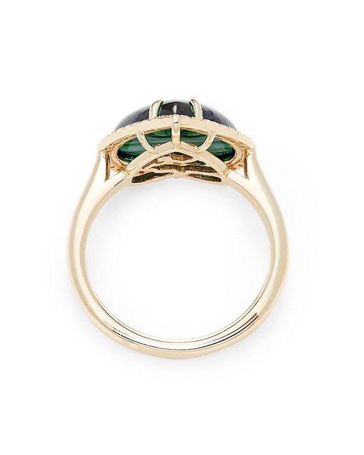 Effy Green 14k Yellow Gold, Malachite & Diamond Heart Ring