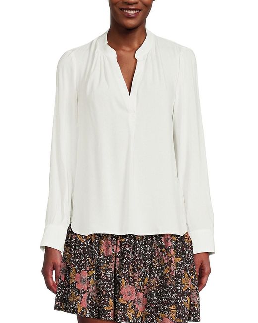 Zadig & Voltaire White Tink Solid Long Sleeve Blouse