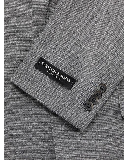 Scotch & Soda Gray Textured Wool Blend Suit for men