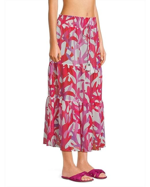 MILLY Pink Jem Under The Sea Cover-Up Skirt