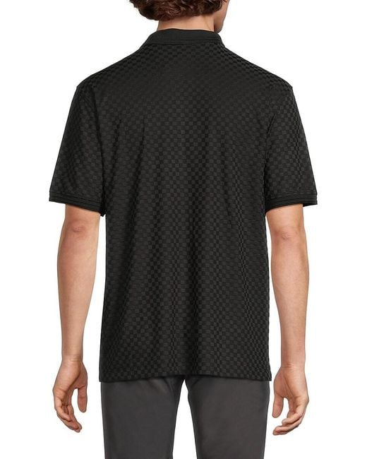 Robert Graham Black Aaron Checkered Classic-Fit Polo Shirt for men