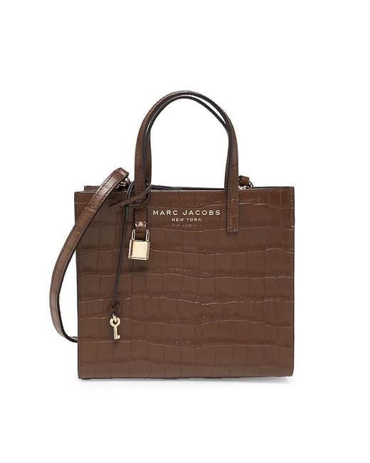 Marc Jacobs Brown Mini Grind Leather Tote Bag