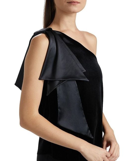 La Petite Robe Di Chiara Boni Black Yamatis Asymmetric Velvet Top