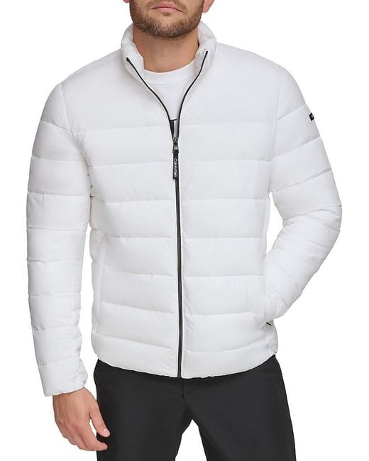 Calvin Klein White Stretch Puffer Jacket for men