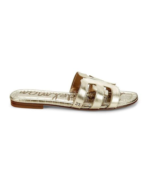 Sam Edelman Logo Metallic Leather Sandals Lyst