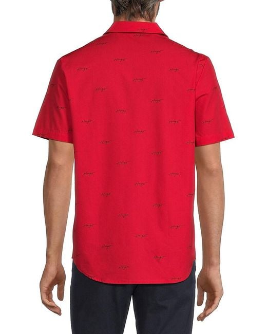 HUGO Red Ellino Logo Camp Shirt for men