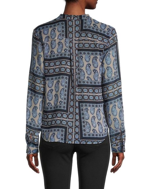 Tommy Hilfiger Synthetic Plyr Paisley-print Blouse, Paisley Pattern - Lyst