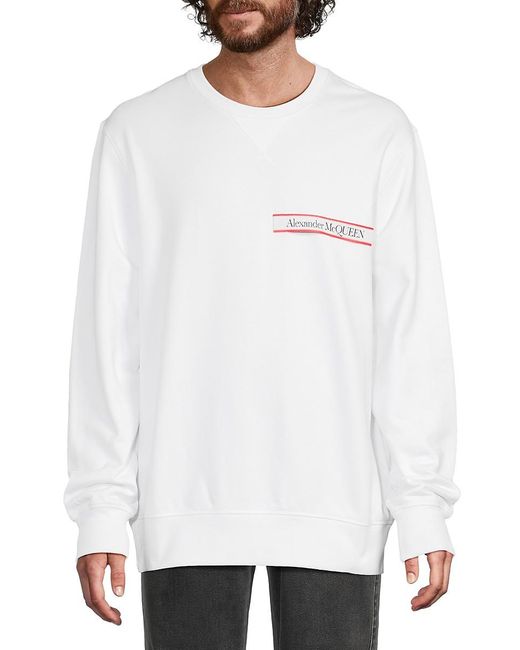 トップス Alexander McQueen Logo Sweatshirt ALEXANDER MCQUEEN logo black viscose and cotton sweatshirt