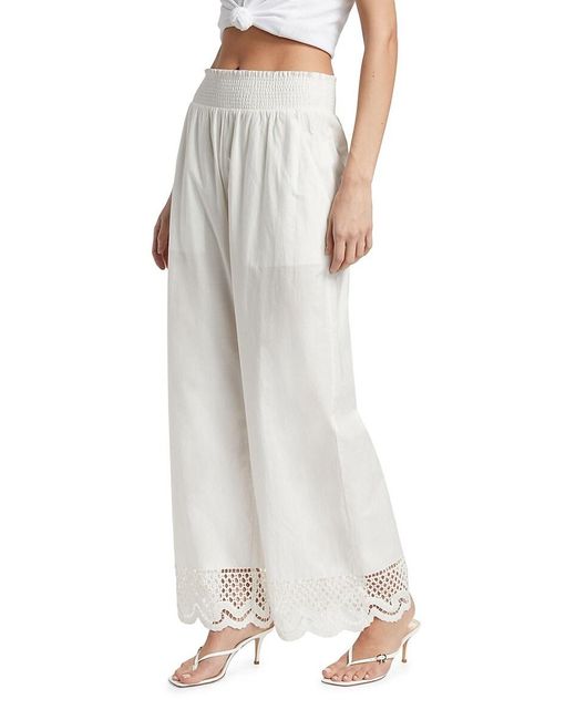 Rails White Henrik Cotton Scalloped Pants