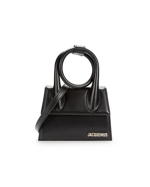 Jacquemus Black Le Chiquito Logo Leather Two Way Top Handle Bag
