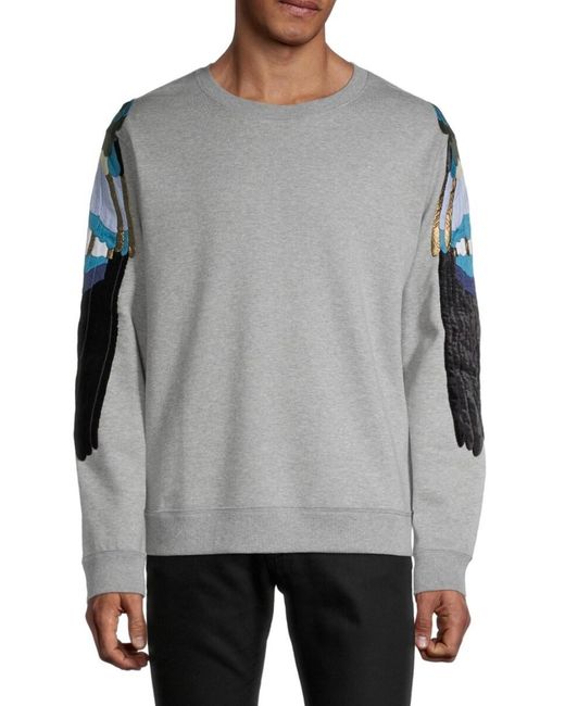 Valentino Embroidered Wings Sweatshirt in Gray for Men | Lyst