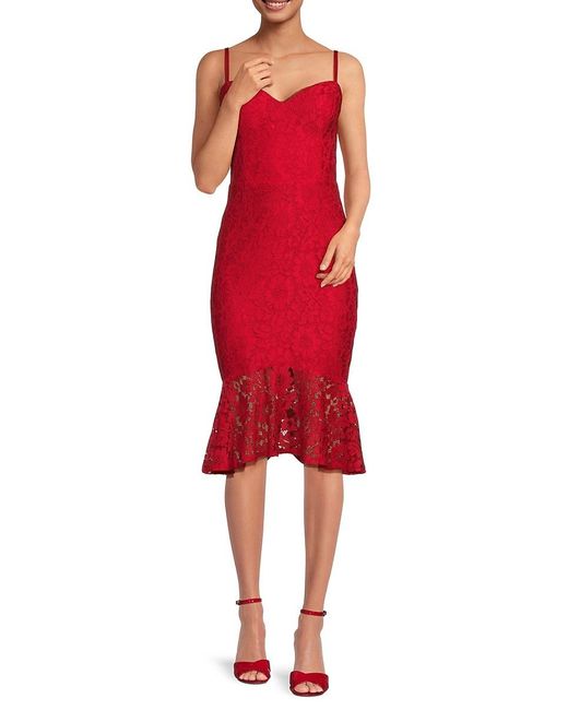 Guess red lace dress discount