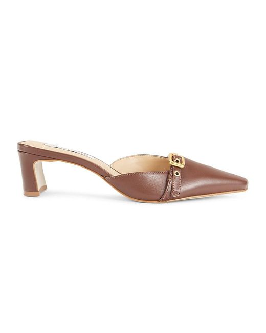 Saks Fifth Avenue Pink 51Mm Leather Block Heel Mules