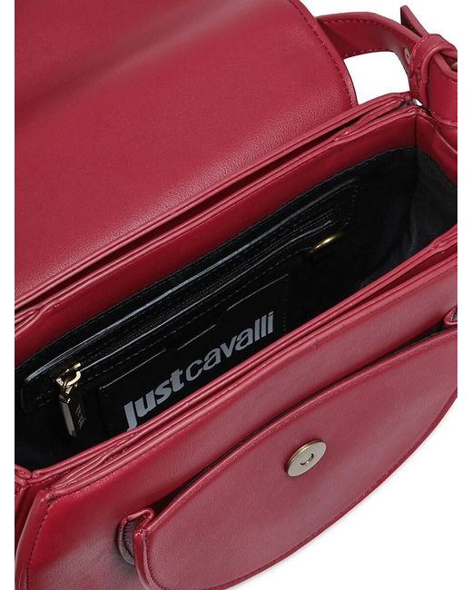 Just Cavalli Red Icon Saddle Shoulder Bag