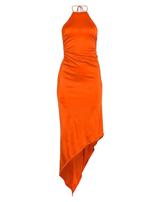 Ronny Kobo Orange Bally Halter Maxi Dress