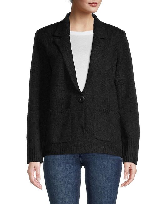 Max Studio Woolblend Single Button Cardigan in Black Lyst