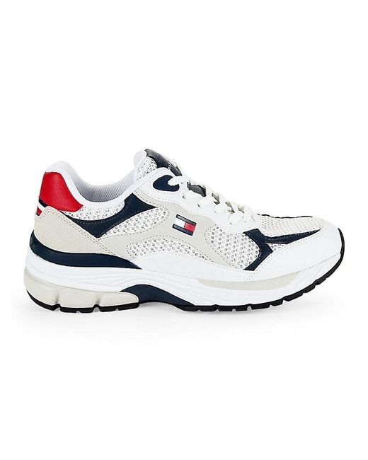 Tommy Hilfiger White Pharil Colorblock Low Top Sneakers for men