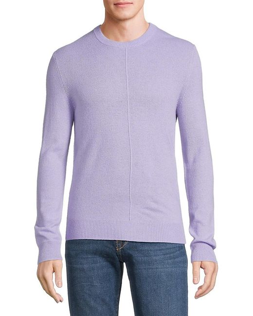 ATM Purple Wool-Cashmere Seamed Crewneck Sweater for men
