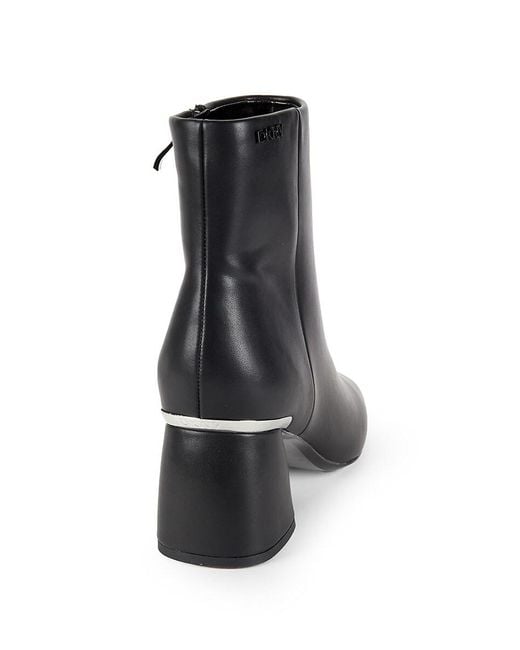 DKNY Black Caleena 64Mm Faux Leather Ankle Boots