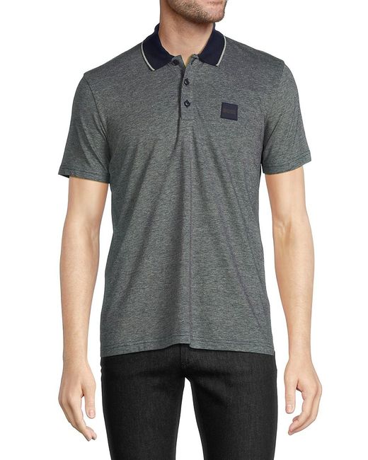 BOSS by HUGO BOSS Contrast Tipped Polo in Grey for Men | Lyst Canada