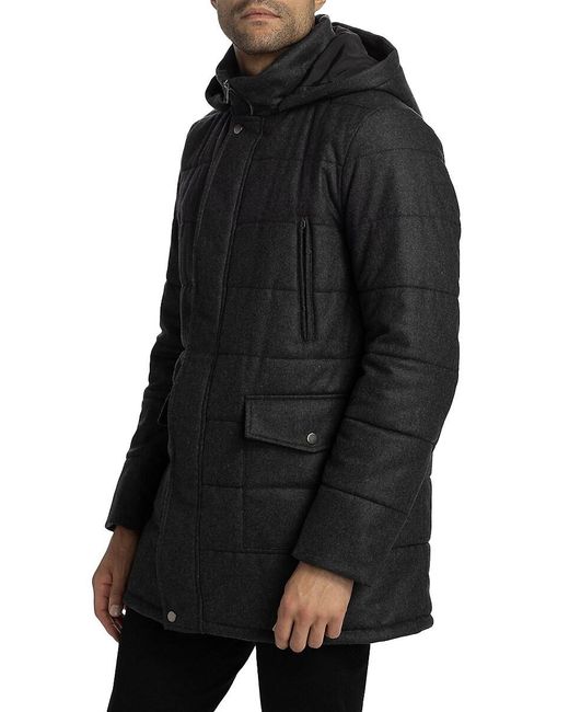 Saks Fifth Avenue Black Collection Hooded Puffer Coat for men