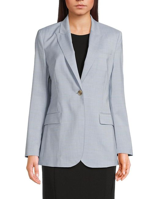 Boss Gray Plaid Virgin Wool Blazer