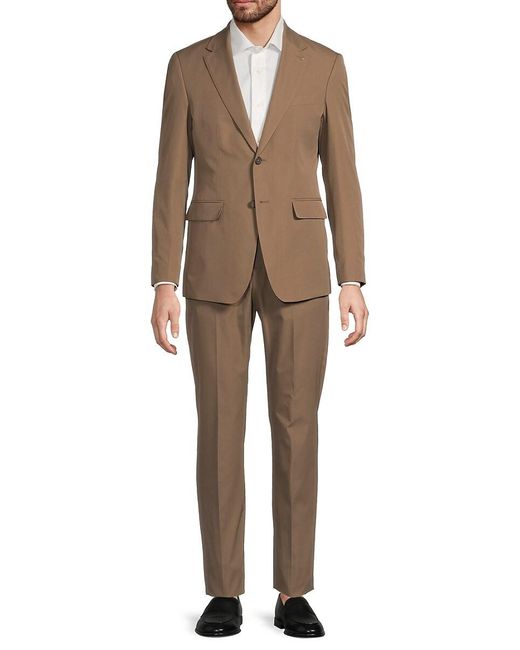 Scotch & Soda Brown Stretch Traveler Modern-Fit Suit for men