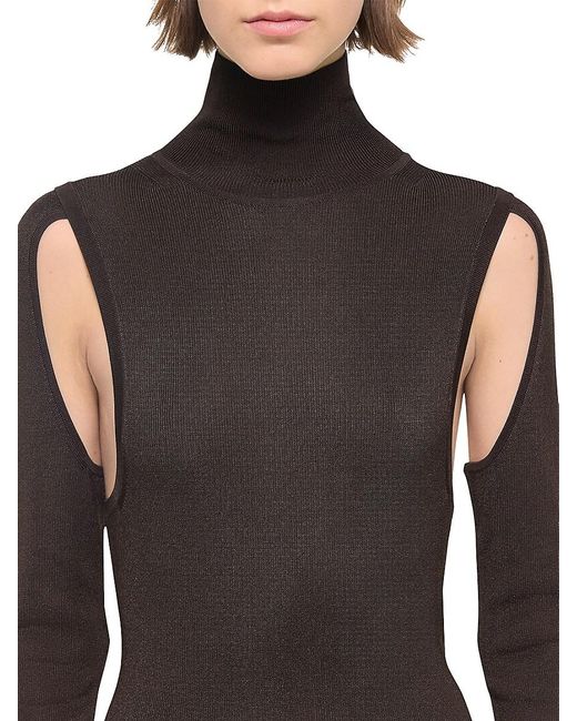 Helmut Lang Women's Black Air Cut-Out Turtleneck Dress
