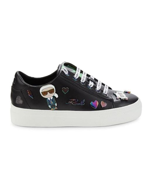 Karl Lagerfeld Black Cate Pins Logo Sneakers