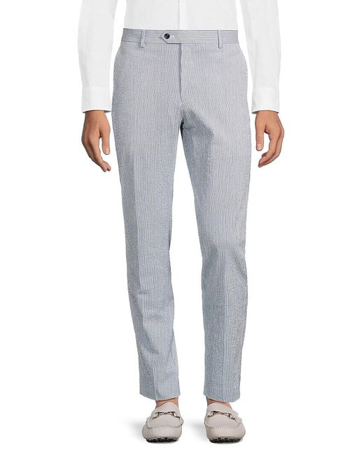 Tommy Hilfiger Gray Striped Dress Pants for men