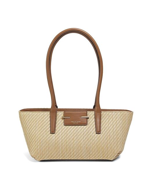 Rag & Bone White Woven Straw Tote Bag