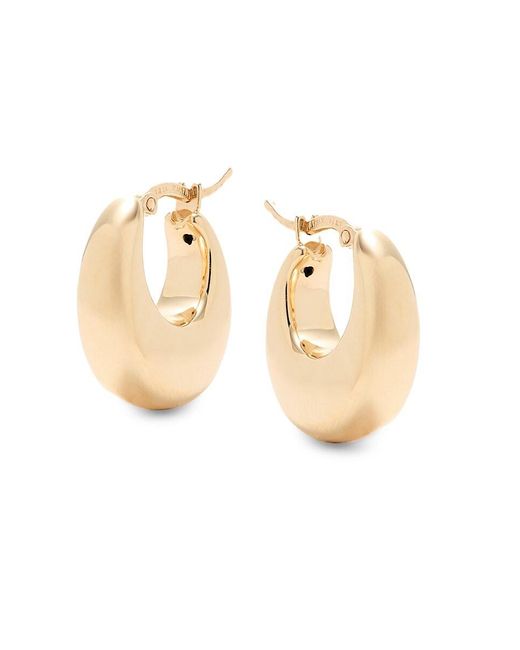 Saks Fifth Avenue White 14k Yellow Gold Graduated Hoop Earrings