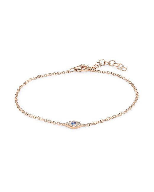 Saks Fifth Avenue 14k Rose Gold, Diamond & Blue Sapphire Bracelet in Metallic Lyst