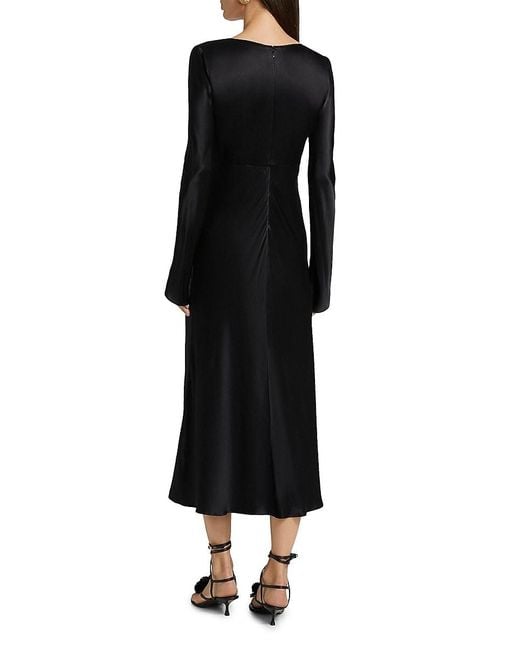 Rails Black Amanda Satin Crepe Midi-dress