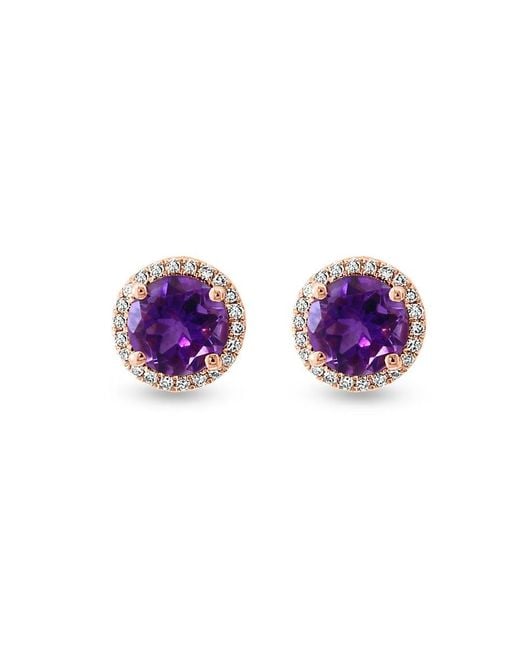 Effy Pink 14K, Amethyst & Diamond Stud Earrings