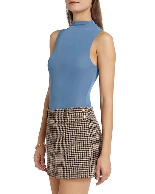Ronny Kobo Blue Rita Sleeveless Bodysuit