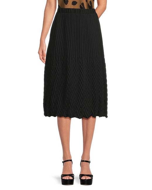 Nanette Lepore Black Knit A Line Midi Skirt