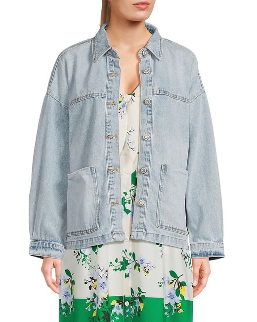 Kensie Faded Denim Jacket in Grey Lyst UK