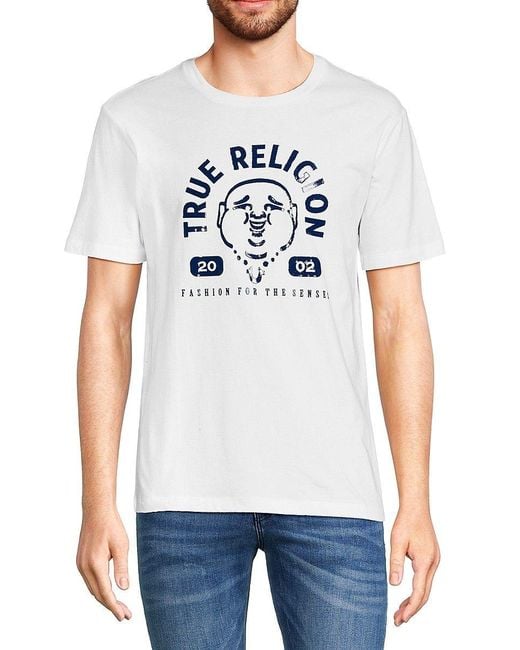 True Religion Arch Logo Buddha Graphic Tee in Blue for Men Lyst