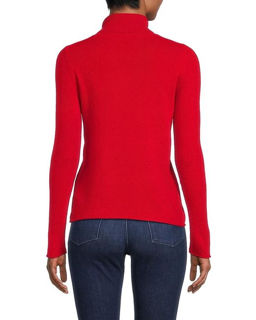 Sofia Cashmere Red Cashmere Turtleneck Sweater