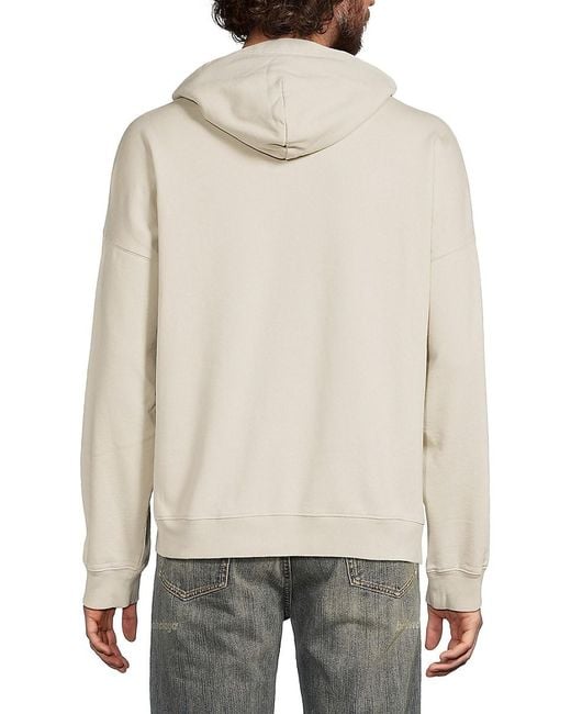 Balenciaga Natural Logo Drop Shoulder Hoodie for men