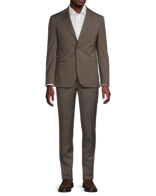 Calvin Klein Gray Wool-Blend Slim-Fit Suit for men