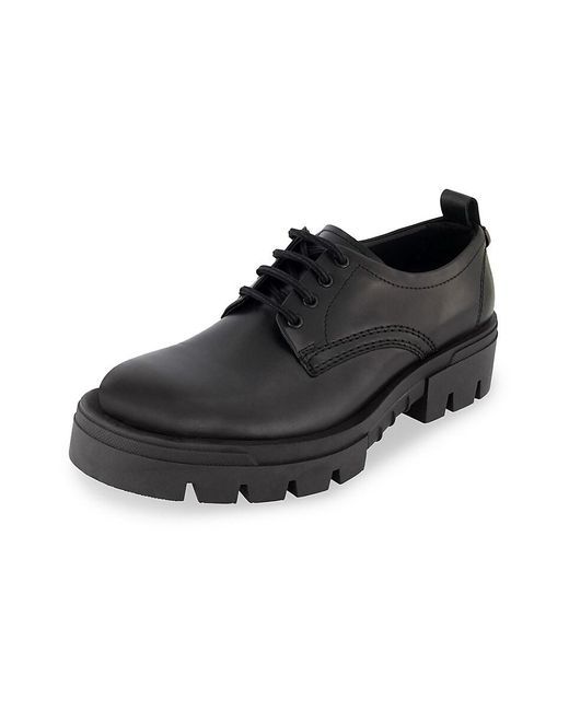 Karl Lagerfeld Black Label Lug Sole Leather Derby Shoes for men